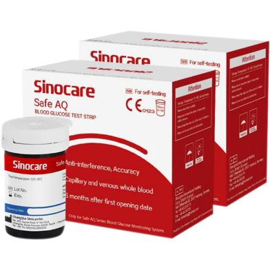 Sinocare Safe AQ Blood Glucose Test Strips (25 Pieces)